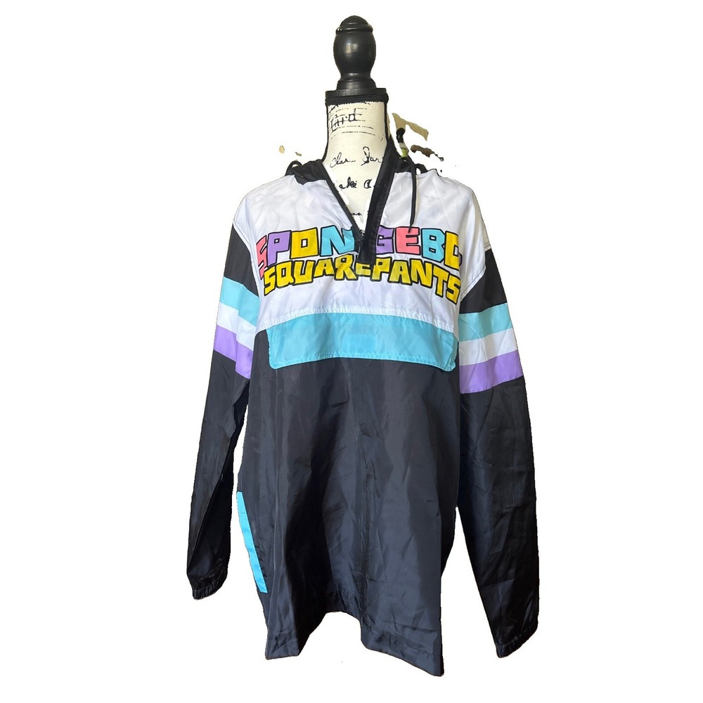 Nickelodeon Spongebob Squarepants Hoodie Windbreaker Jacket Adult Size Large NWT